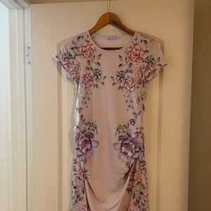 Bluebelle Floral Midi Dress in Pink and Purple